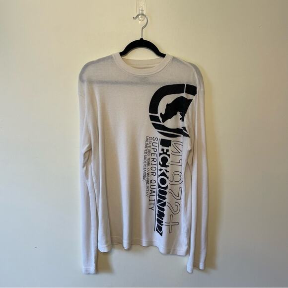 Ecko Unlimited L long sleeve t-shirt thermal unlimited understanding white black - Picture 1 of 7